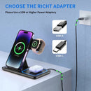 Estación de Carga Inalámbrica Plegable 3 en 1 - Carga Rápida para iPhone, Apple Watch y AirPods