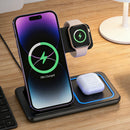 Estación de Carga Inalámbrica Plegable 3 en 1 - Carga Rápida para iPhone, Apple Watch y AirPods